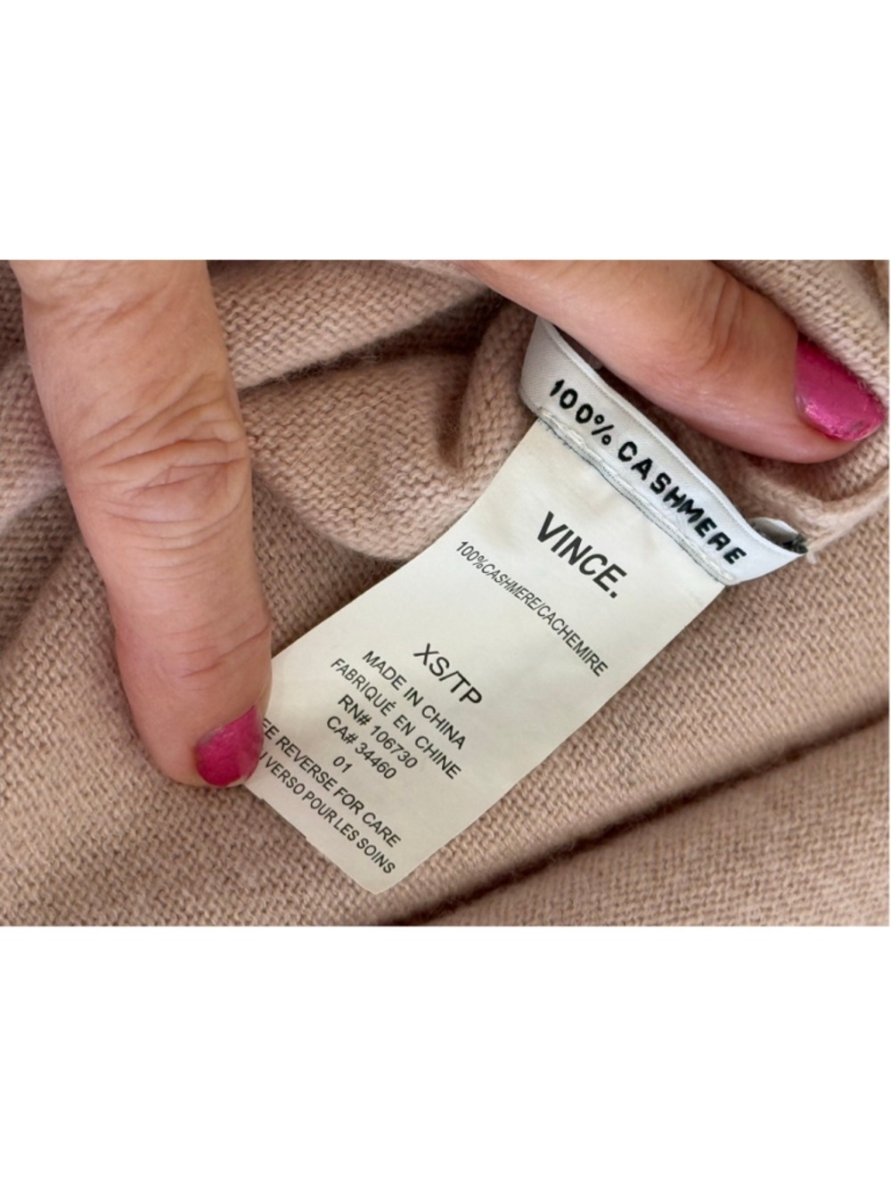 Vince Pink Cashmere Cowl or off shoulder Neck Sweater generous sizing, luxuriou - Picture 5 of 8